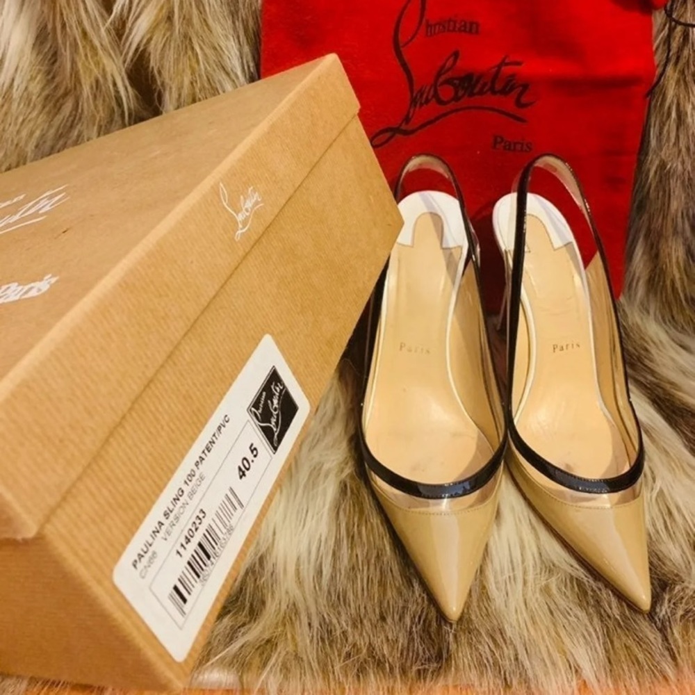 PAULINA SLING 100 PATENT BEIGE - Picture 3 of 9